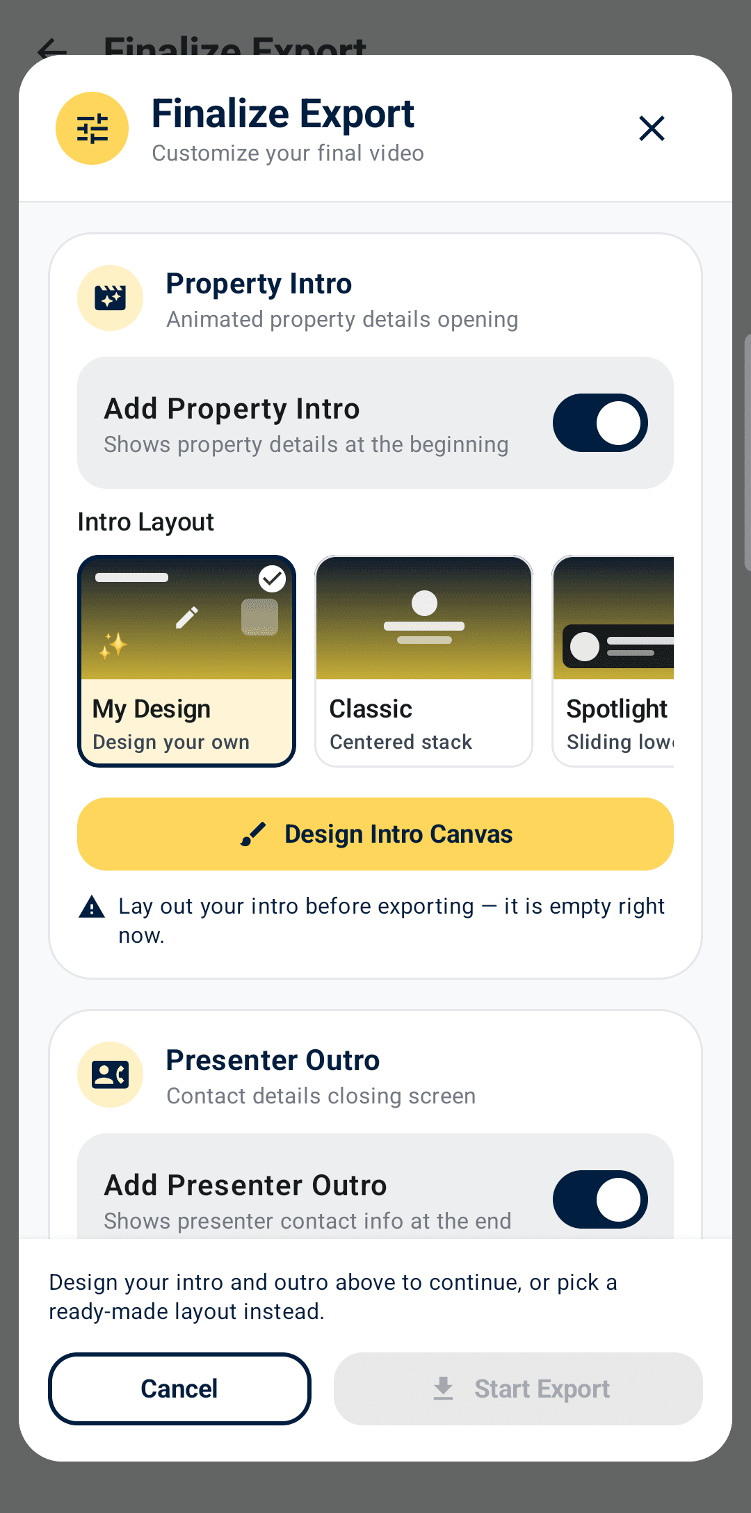 Zovack Shoot branded property intro editor